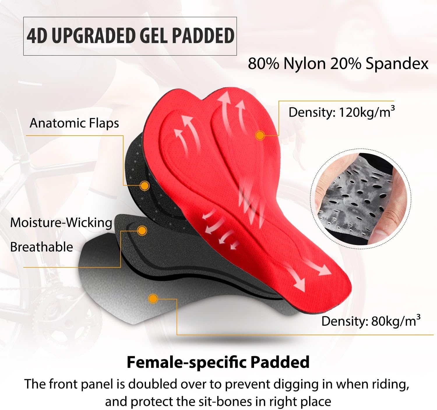 image:imagebaleaf 4D Padded Bike Shorts Women Cycling Underwear with PocketsPurple