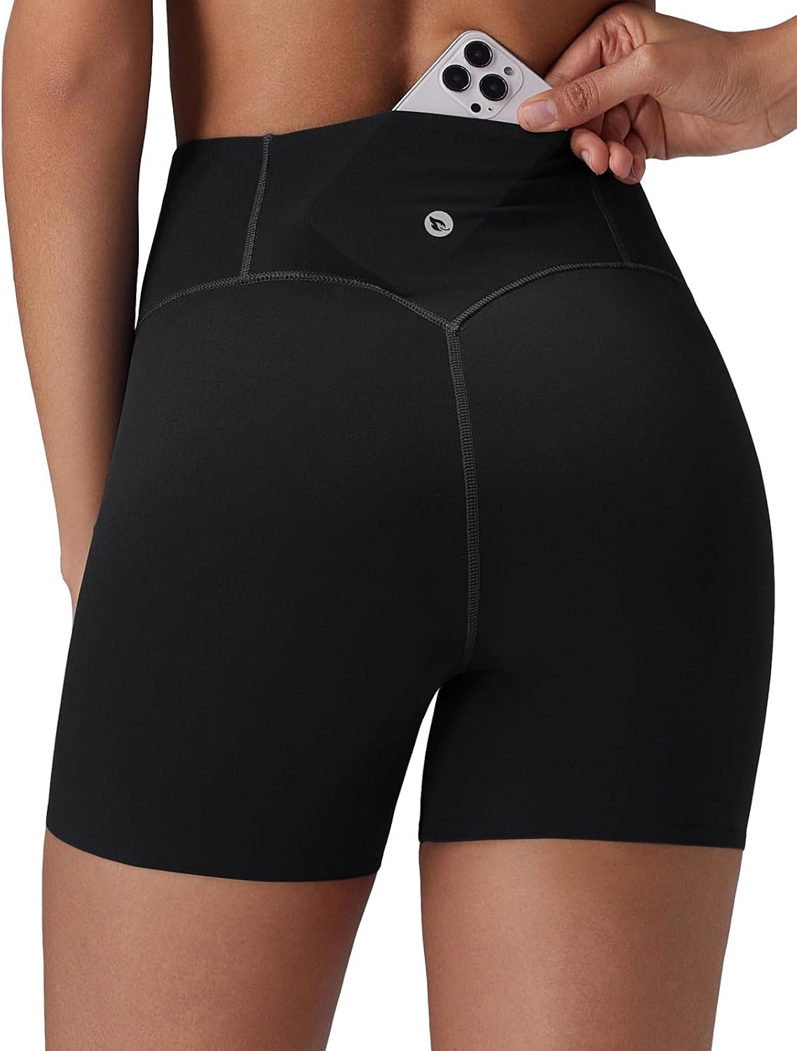 image:imagebaleaf Freeleaf Broadway Womens Biker Shorts with Pockets Dance Yoga Workout Gym Running 5 High Waist Short PantsBlack