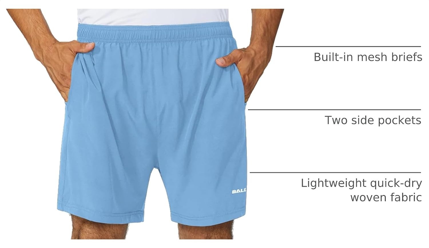 image:imagebaleaf Mens 5 Running Athletic Shorts with LinerNo LinerAshleigh Blue