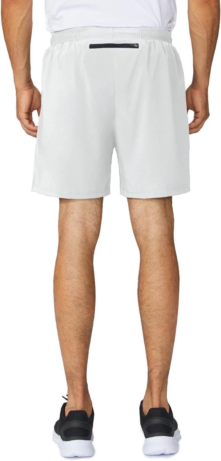 image:imagebaleaf Mens 5 Running Athletic Shorts with LinerNo LinerWhite