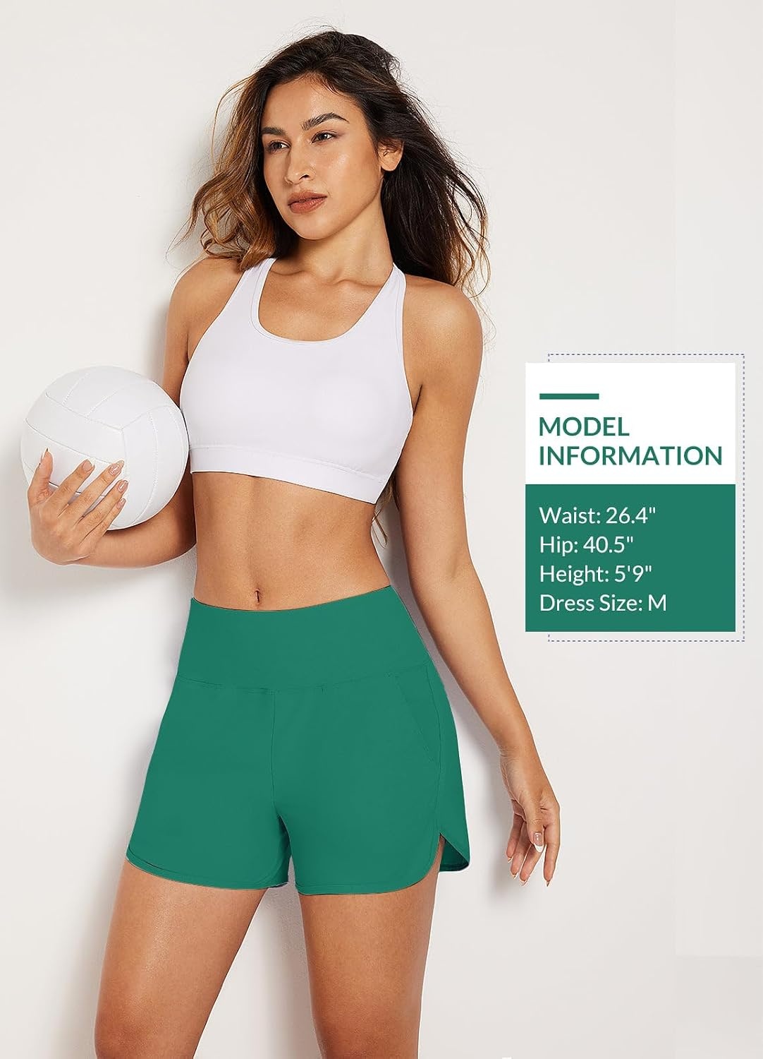 image:imagebaleaf Womens 357 Swim Shorts High Waisted Board Quick Dry PocketTurquoise