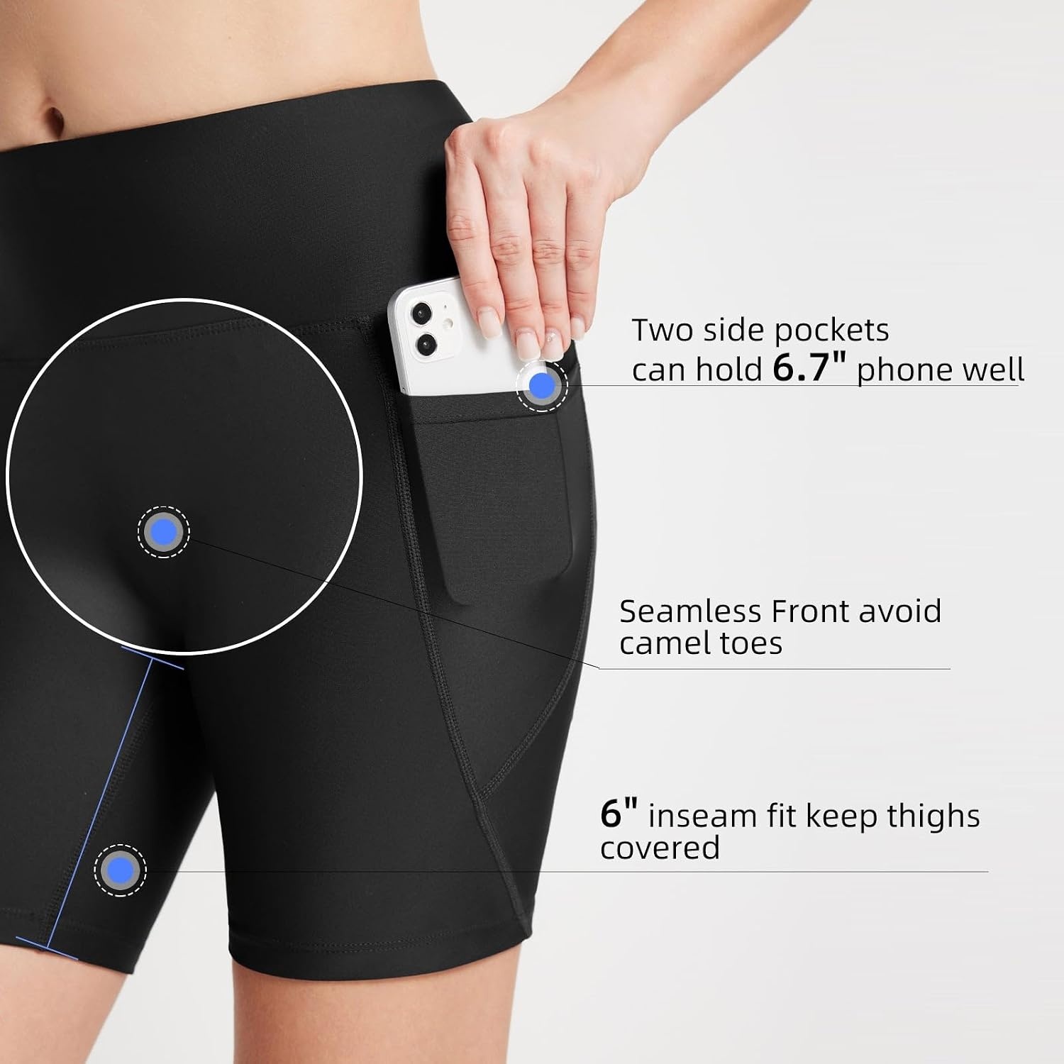image:imagebaleaf Womens 368 High Waisted Swim Board Shorts Swimsuits UPF 50Black