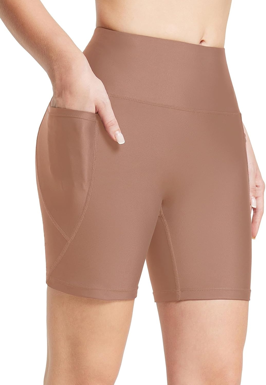 image:imagebaleaf Womens 368 High Waisted Swim Board Shorts Swimsuits UPF 50Brown