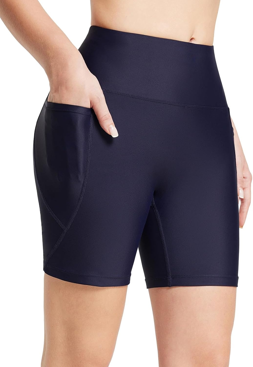 image:imagebaleaf Womens 368 High Waisted Swim Board Shorts Swimsuits UPF 50Navy