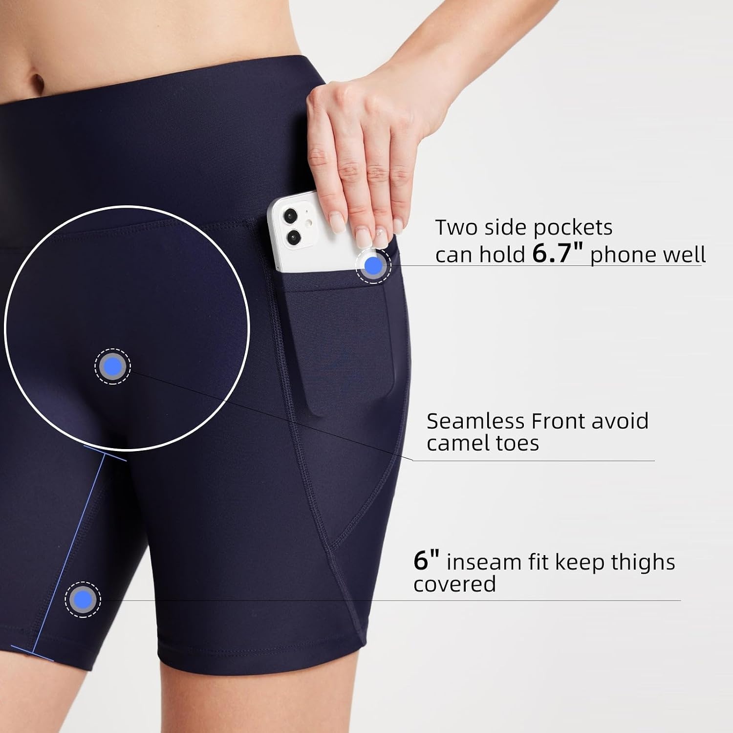 image:imagebaleaf Womens 368 High Waisted Swim Board Shorts Swimsuits UPF 50Navy