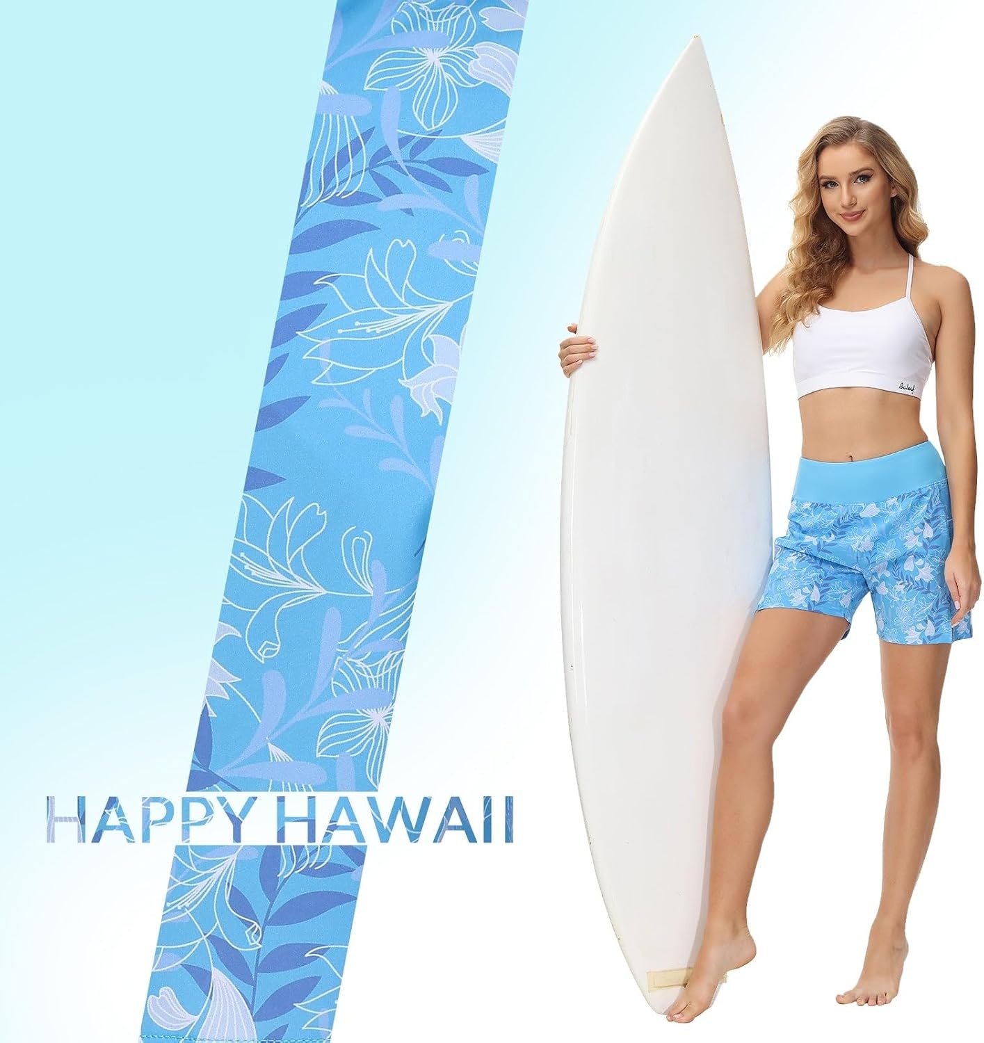image:imagebaleaf Womens 5 7 Quick Dry High Waisted Swim Shorts with LinerBlue