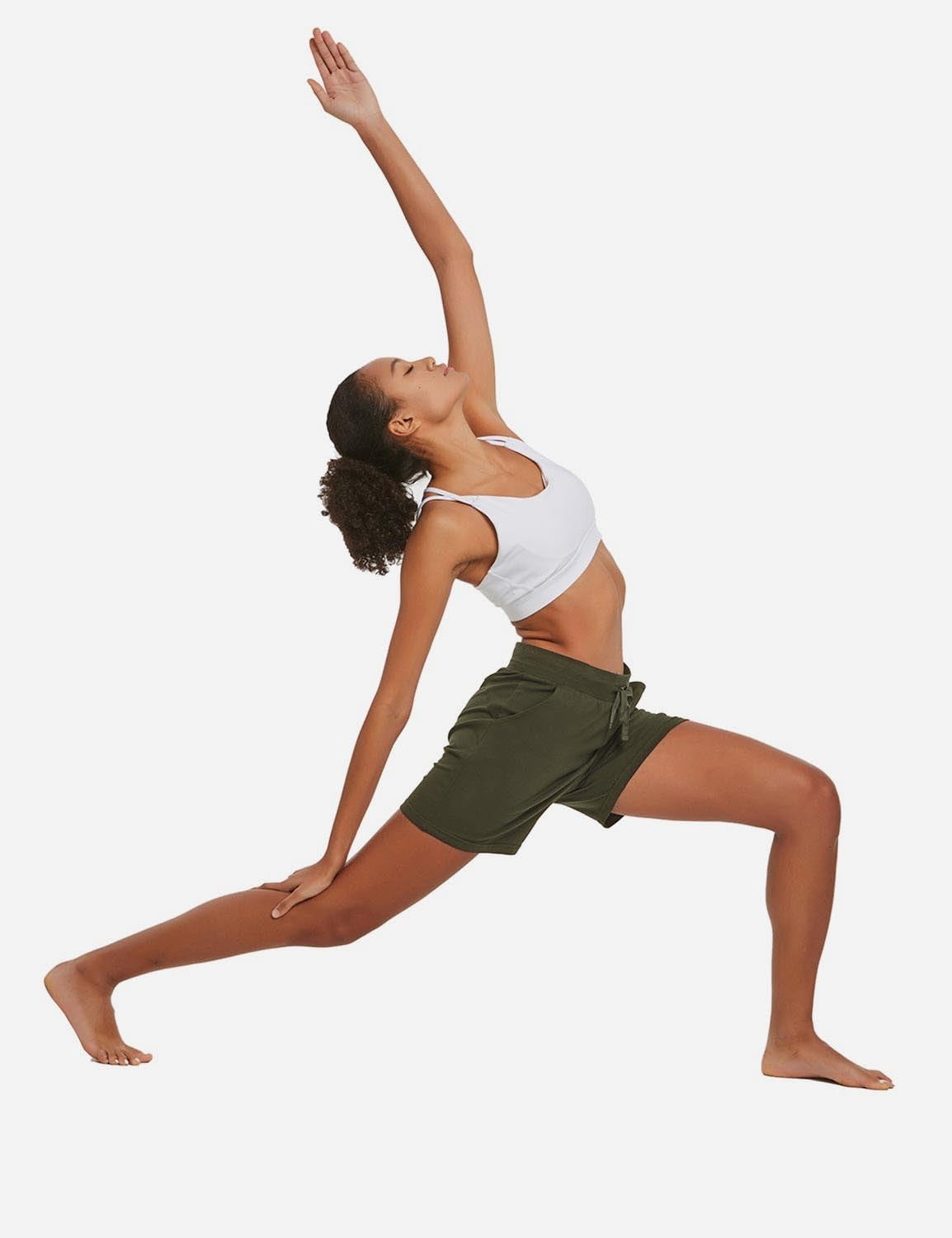 image:imagebaleaf Womens 5 Cotton Lounge Shorts Athletic with Pockets High WaistOlive