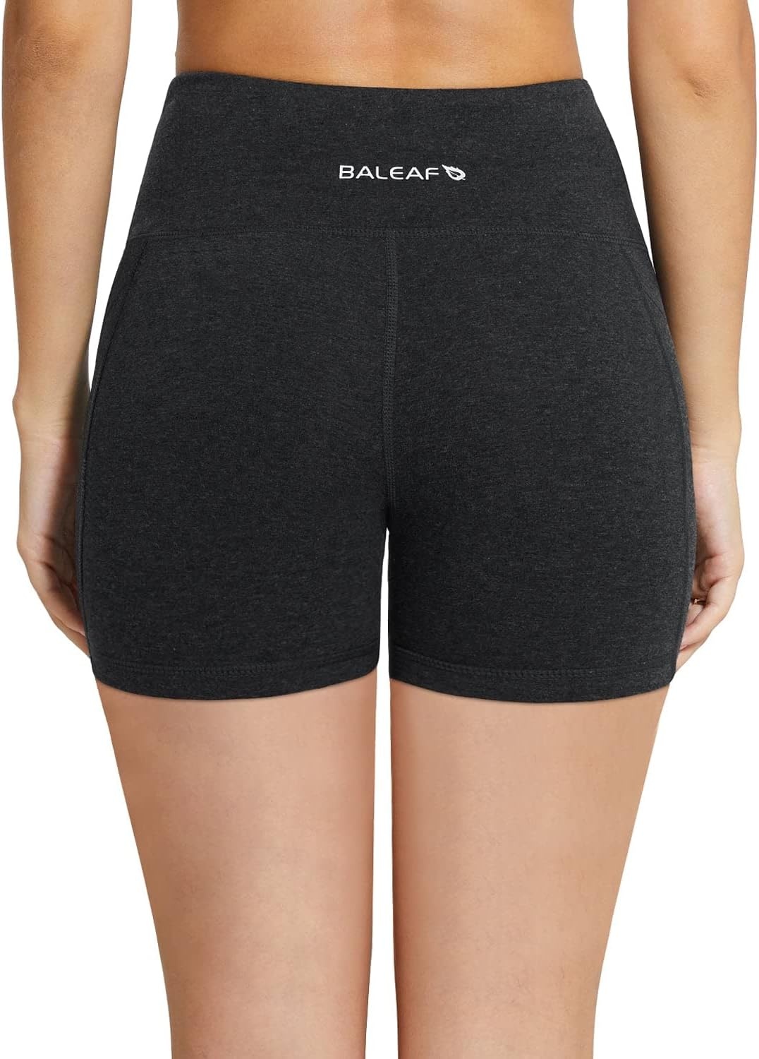 image:imagebaleaf Womens High Waist Biker Shorts with 3 PocketsCharcoalclassic