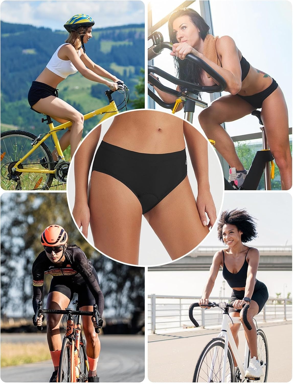 image:imagebaleaf Womens Padded Bike Underwear Cycling Shorts Bicycle MTBBlack