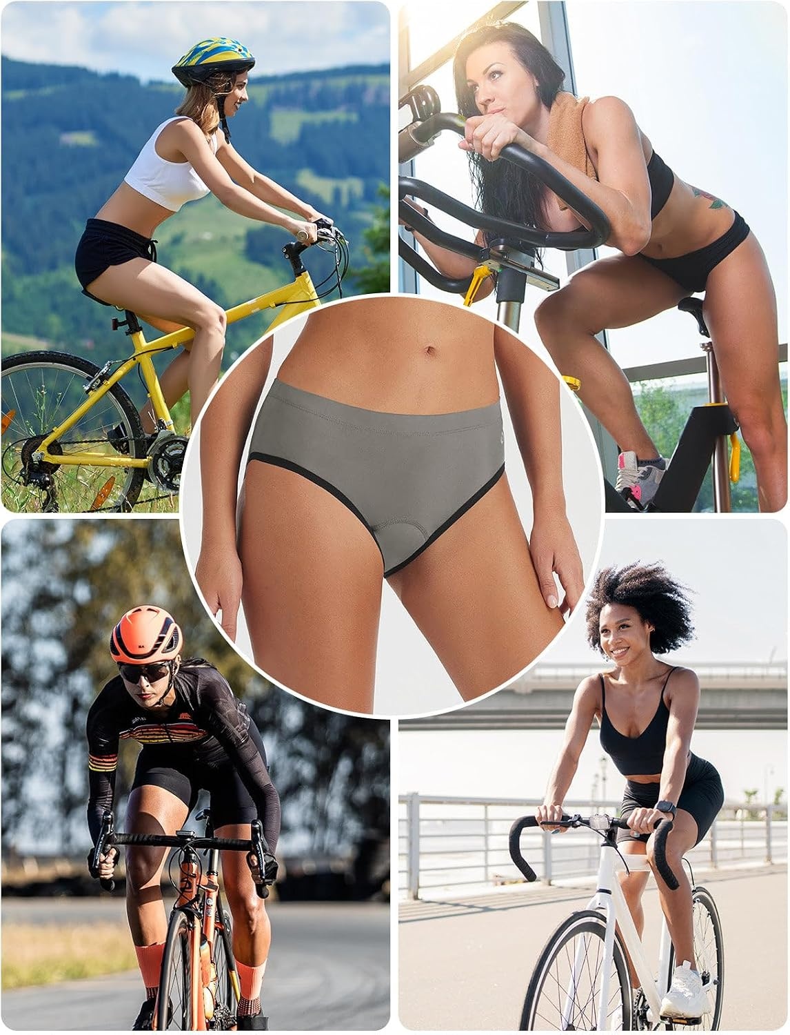 image:imagebaleaf Womens Padded Bike Underwear Cycling Shorts Bicycle MTBDark Gray