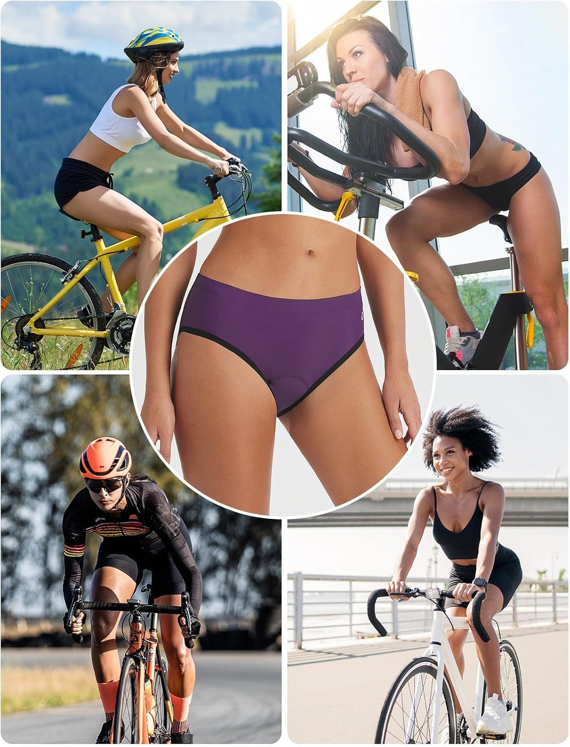 image:imagebaleaf Womens Padded Bike Underwear Cycling Shorts Bicycle MTBDark Purple