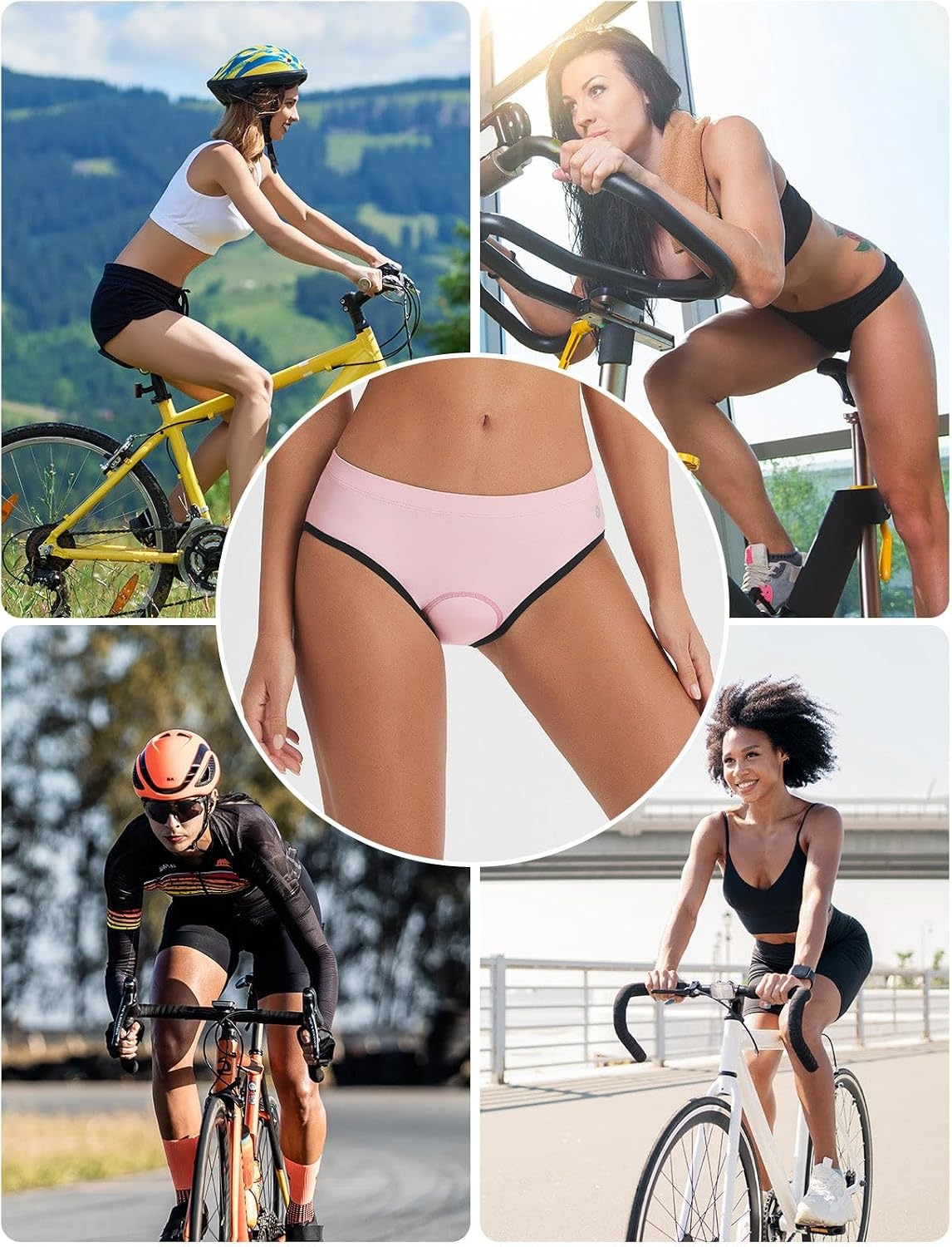 image:imagebaleaf Womens Padded Bike Underwear Cycling Shorts Bicycle MTBLight Purple