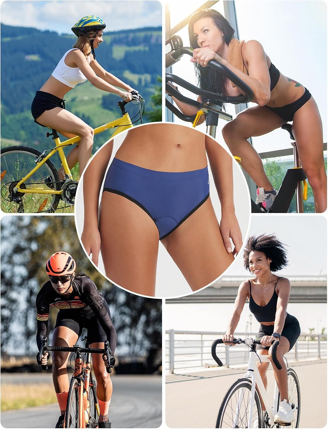 image:imagebaleaf Womens Padded Bike Underwear Cycling Shorts Bicycle MTBNavy Blue