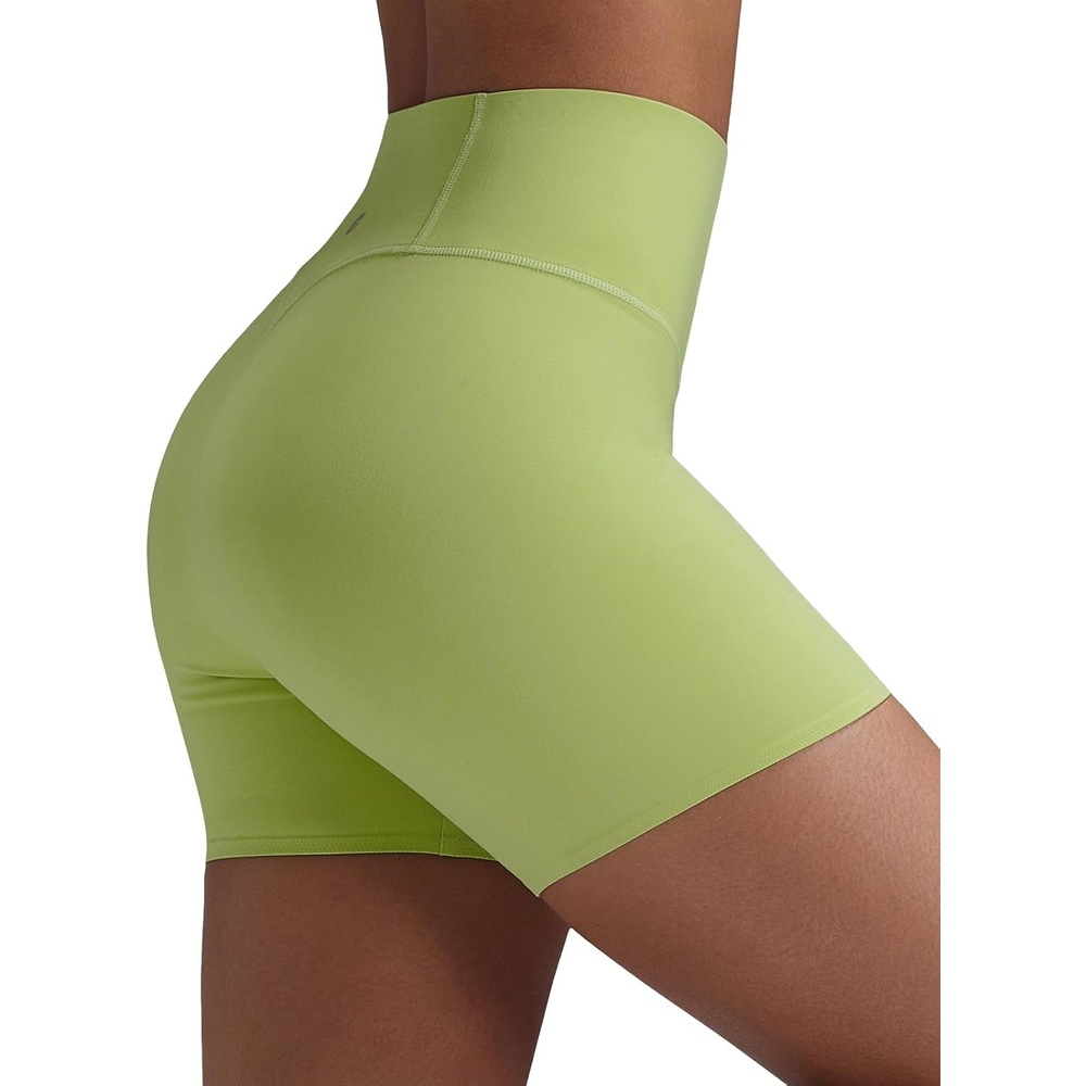 image:imagebaleaf Freeleaf Broadway Womens Biker Shorts with Pockets Dance Yoga Workout Gym Running 5 High Waist Short PantsLight Green