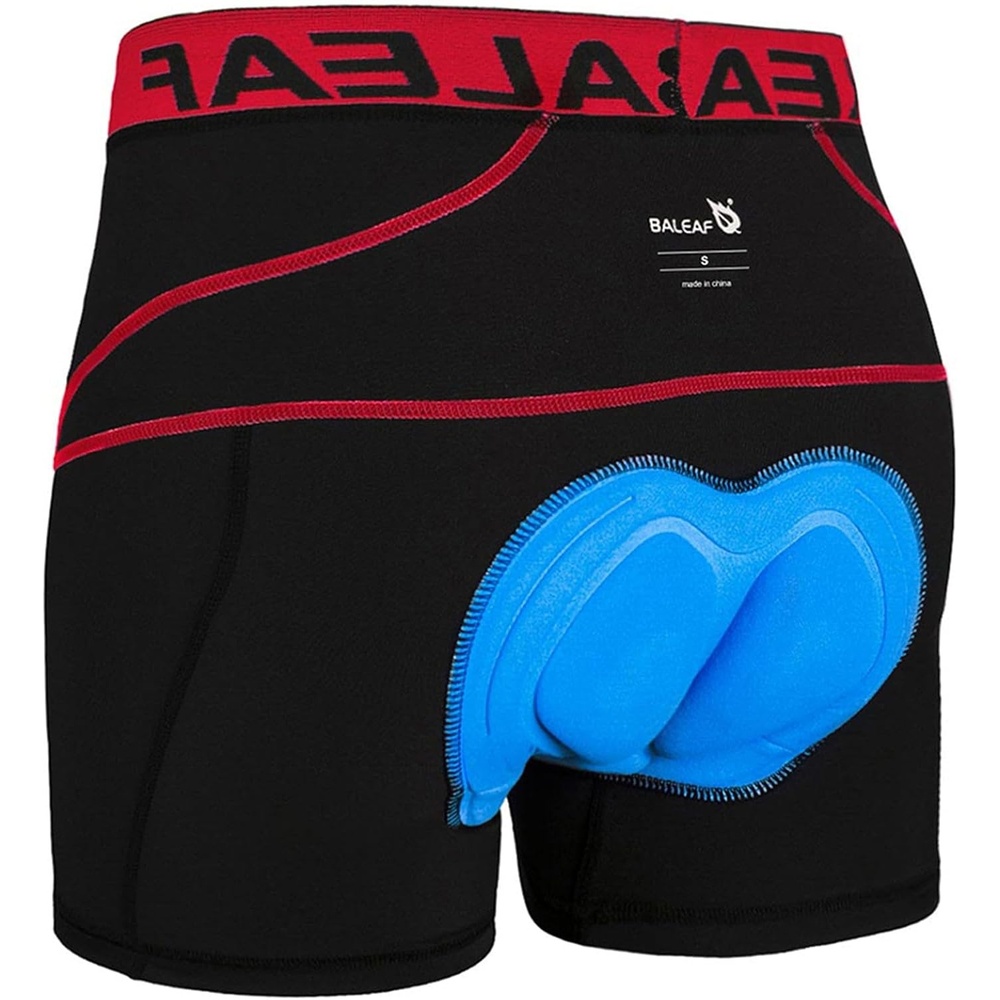 image:imagebaleaf Mens 3D Padded Bike Shorts Cycling Underwear MTB LinerBlackRed