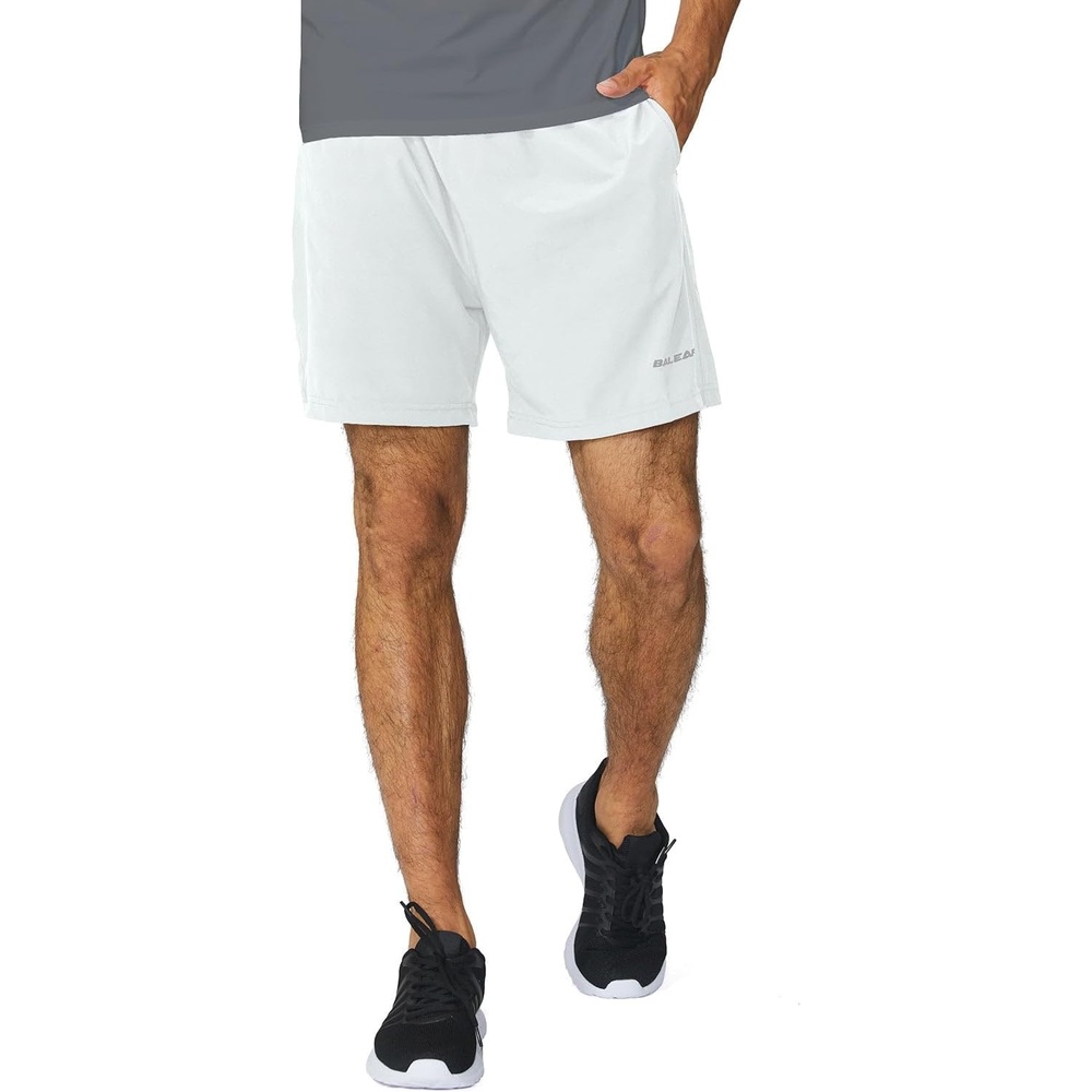image:imagebaleaf Mens 5 Running Athletic Shorts with LinerNo LinerWhite