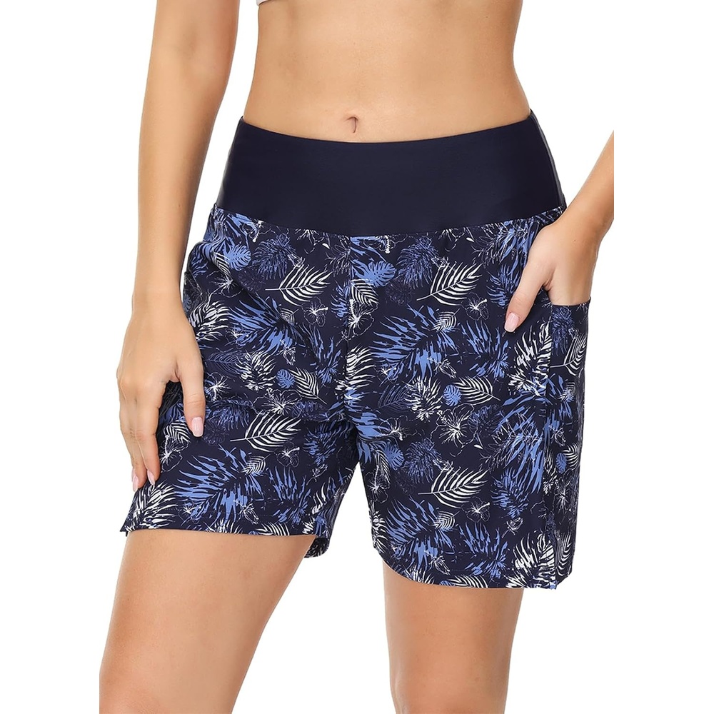image:imagebaleaf Womens 5 7 Quick Dry High Waisted Swim Shorts with LinerHawaii