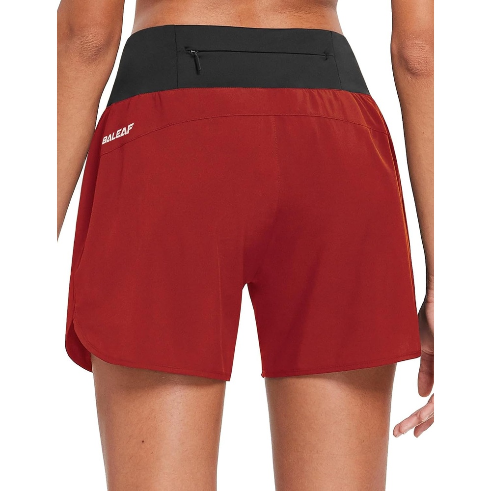 image:imagebaleaf Womens 5 Workout Running Shorts with Liner Quick Dry AthleticRed