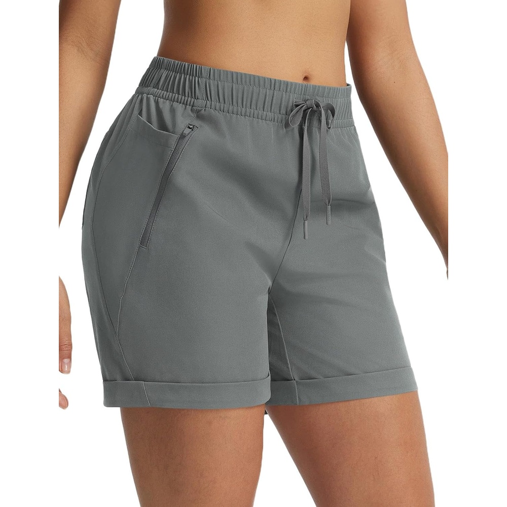 image:imagebaleaf Womens Hiking Shorts 5 with Zipper PocketsDark Grey
