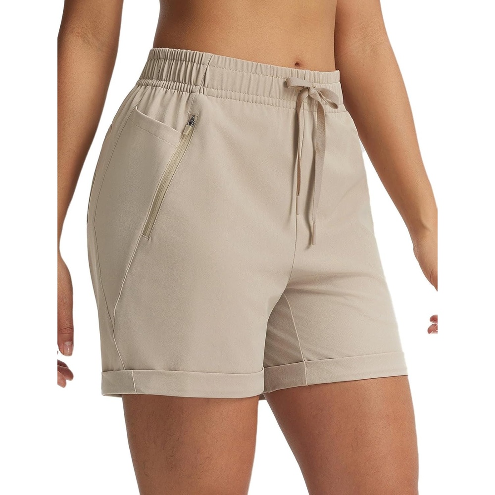 image:imagebaleaf Womens Hiking Shorts 5 with Zipper PocketsKhaki
