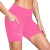 baleaf 4D Padded Bike Shorts Women Cycling Underwear with Pockets(Hot Pink)