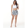 baleaf Women’s 3″ Swim Shorts with Velcro-Sealed Pockets(White Floral)