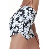 baleaf Women’s 3″ Swim Shorts with Velcro-Sealed Pockets(White Floral)
