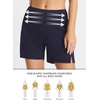 baleaf Women’s 5″/ 7″ Quick Dry High Waisted Swim Shorts with Liner(Navy Blue)