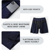 baleaf Women’s 5″/ 7″ Quick Dry High Waisted Swim Shorts with Liner(Navy Blue)
