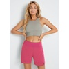 baleaf Women’s 5″/ 7″ Quick Dry High Waisted Swim Shorts with Liner(Pink)