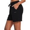 baleaf Womens 5″ Cotton Lounge Shorts Athletic with Pockets High Waist(Black)