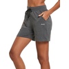 baleaf Womens 5″ Cotton Lounge Shorts Athletic with Pockets High Waist(Charcoal)