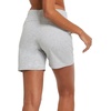baleaf Womens 5″ Cotton Lounge Shorts Athletic with Pockets High Waist(Light Gray)