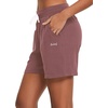 baleaf Womens 5″ Cotton Lounge Shorts Athletic with Pockets High Waist(Lunar Pink)
