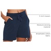 baleaf Womens 5″ Cotton Lounge Shorts Athletic with Pockets High Waist(Navy Blue)