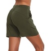 baleaf Womens 5″ Cotton Lounge Shorts Athletic with Pockets High Waist(Olive)