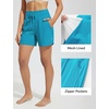 baleaf Women’s 5″ Swim Board Shorts Beach Bottoms with Boxer Liner(Aqua Blue)