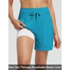 baleaf Women’s 5″ Swim Board Shorts Beach Bottoms with Boxer Liner(Aqua Blue)