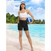 baleaf Women’s 5″ Swim Board Shorts Beach Bottoms with Boxer Liner(Black)