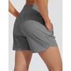 baleaf Women’s 5″ Swim Board Shorts Beach Bottoms with Boxer Liner(Dark Gray)