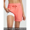 baleaf Women’s 5″ Swim Board Shorts Beach Bottoms with Boxer Liner(Pink)