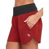 baleaf Women’s 5″ Workout Running Shorts with Liner Quick Dry Athletic(Red)