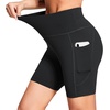 baleaf Women’s 6″/8″ High Waisted Biker Shorts Workout Running with Pockets(Black)