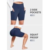 baleaf Women’s 6″/8″ High Waisted Biker Shorts Workout Running with Pockets(Dark Blue)