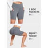 baleaf Women’s 6″/8″ High Waisted Biker Shorts Workout Running with Pockets(Dark Grey)
