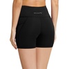 baleaf Women’s High Waist Biker Shorts with 3 Pockets(Black+black)