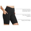 baleaf Women’s High Waist Biker Shorts with 3 Pockets(Black-classic)
