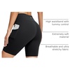 baleaf Women’s High Waist Biker Shorts with 3 Pockets(Black-softer)