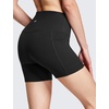 baleaf Women’s High Waist Biker Shorts with 3 Pockets(Black-softer)