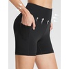 baleaf Women’s High Waist Biker Shorts with 3 Pockets(Black-stretchier-lycra)